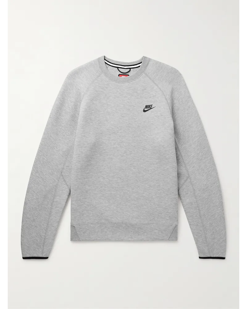 Nike Felpa in Tech Fleece di misto cotone con logo Grigio