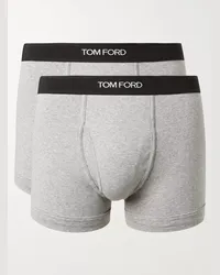 Tom Ford Confezione da due boxer in cotone stretch mélange Grigio