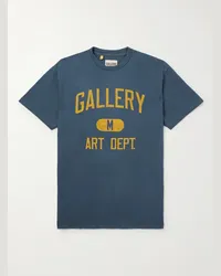 GALLERY DEPT. T-shirt in jersey di cotone con logo Art Dept Blu