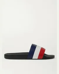 Moncler Slide in gomma a righe con logo goffrato Basile Nero