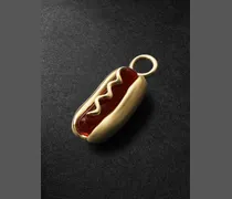 Pendente per orecchino in oro 18 carati e agata Hot Dog