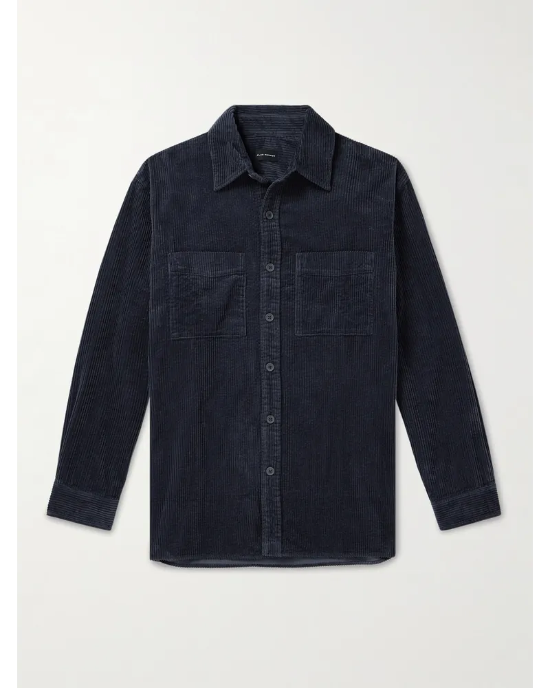 Club Monaco Camicia in velluto a coste di cotone Blu