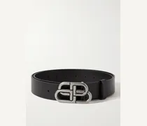 Balenciaga 3.5cm Logo-Embellished Leather Belt Nero