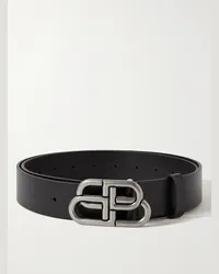 Balenciaga 3.5cm Logo-Embellished Leather Belt Nero