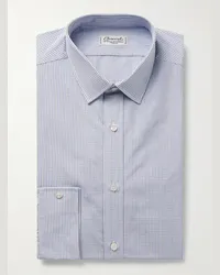 Charvet Camicia in popeline di cotone a quadri Blu