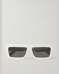 Celine Rectangle-Frame Acetate Sunglasses Bianco