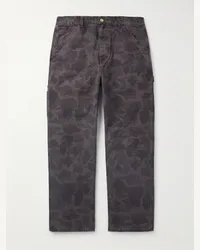 Carhartt WIP Pantaloni a gamba dritta in tela di cotone biologico camouflage Grigio