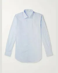 Loro Piana Camicia in popeline di cotone Andre Blu