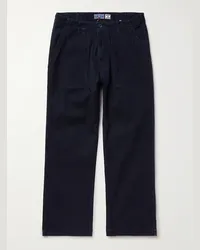 Blue Blue Japan Pantaloni a gamba dritta in twill di misto lyocell TENCEL™ tinti indaco Blu