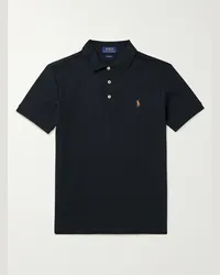 Ralph Lauren Polo slim-fit in cotone Pima con logo ricamato Nero