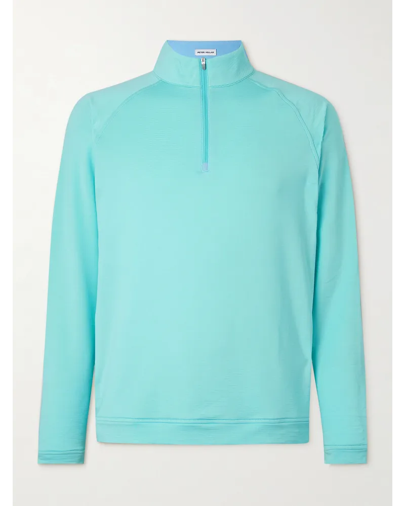 Peter Millar Maglia da golf in jersey stretch con mezza zip Beaumont Performance Blu