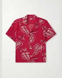 BODE Camicia stampata con colletto aperto Creeping Begonia Rosso