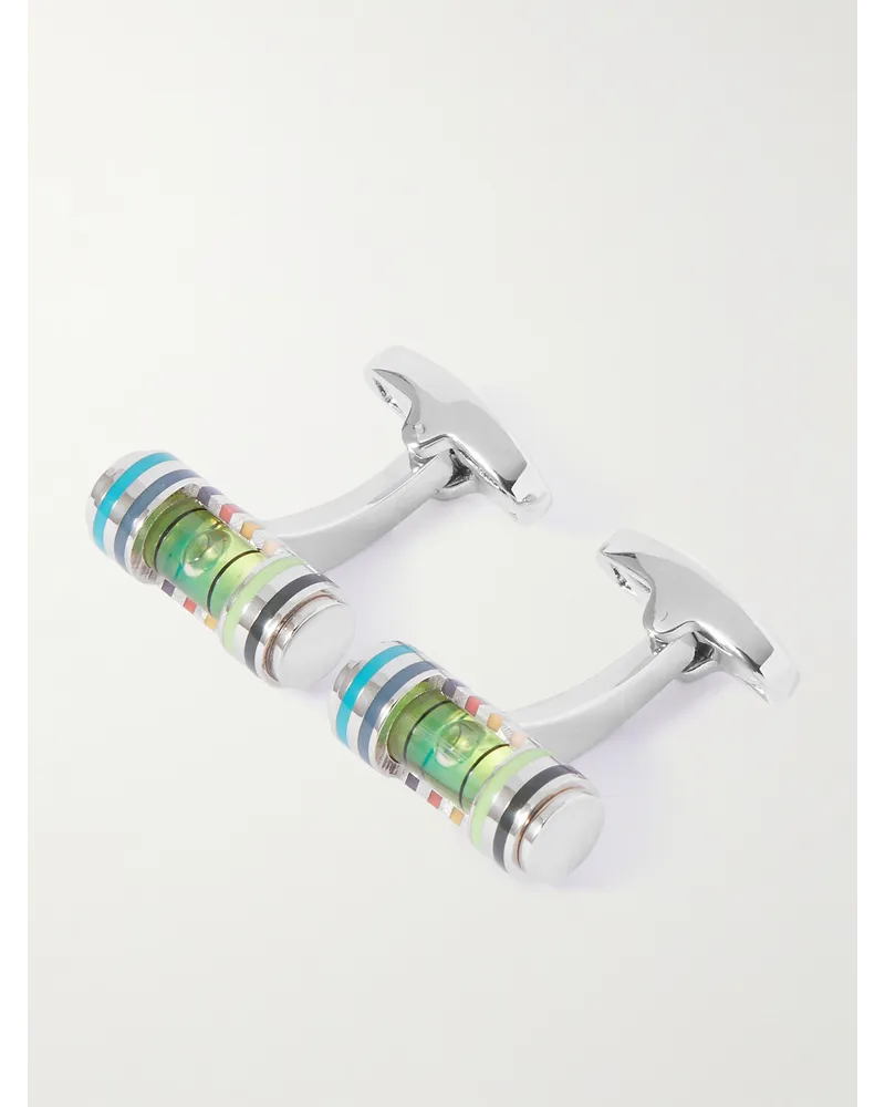 Paul Smith Gemelli in metallo argentato e smalto Argento