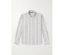 Camicia in popeline di cotone a righe con logo applicato Sarlie