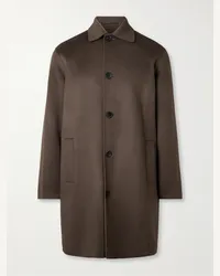 MR P. Car coat reversibile in feltro di misto lana e cashmere Marrone