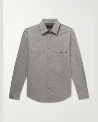 Dunhill Camicia in cotone micro pied-de-poule Grigio