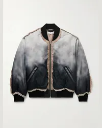 Acne Studios Bomber oversize imbottito in nylon riflettente con finiture in shell Ocari Grigio