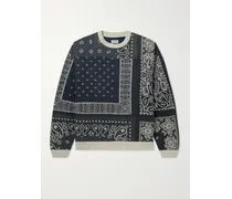 Bandana-Print Cotton-Jersey and Quilted Shell Sweatshirt