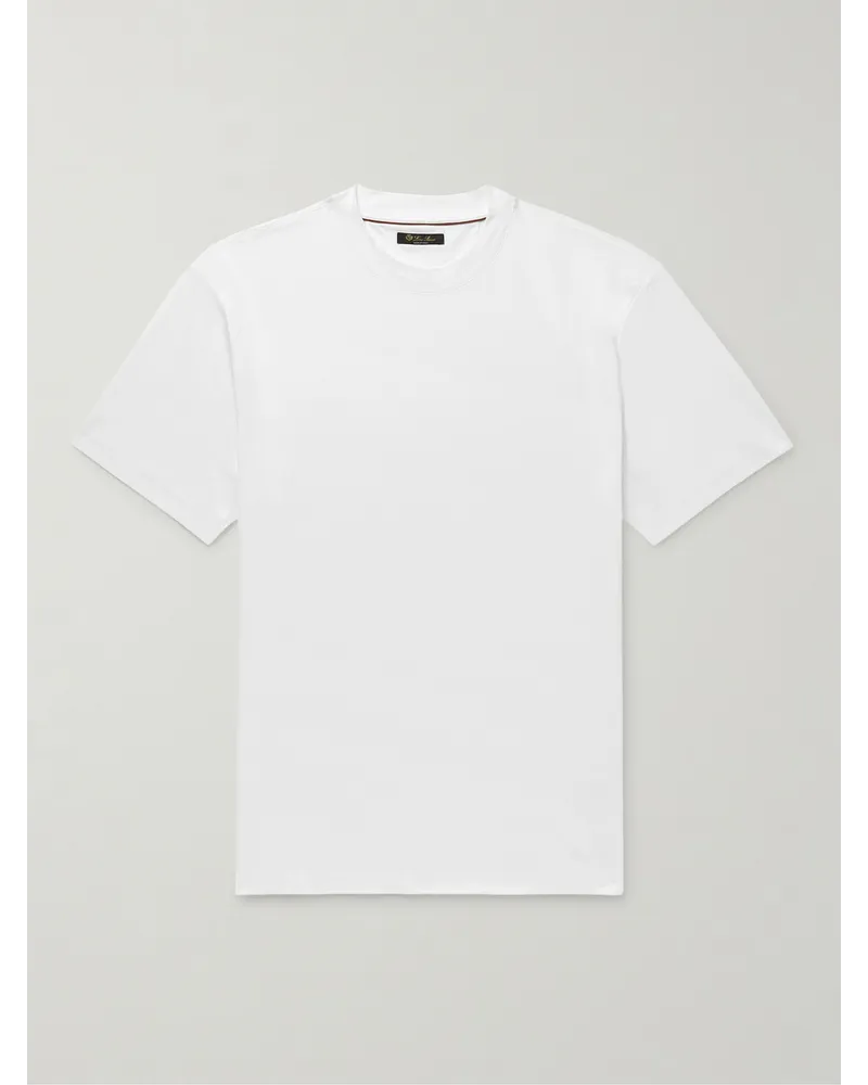 Loro Piana T-shirt in jersey di cotone Bianco