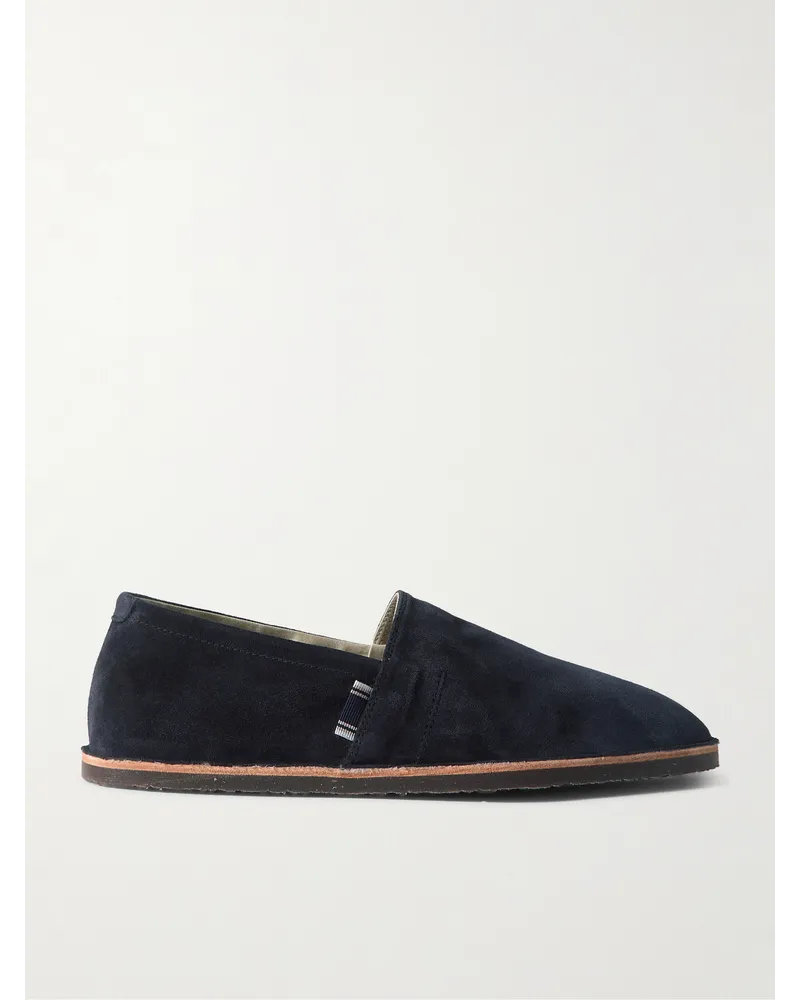 Brunello Cucinelli Slipper in camoscio Blu