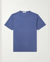 MR P. T-shirt in jersey di cotone tinta in capo Blu