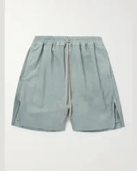 Rick Owens Shorts a gamba dritta in camoscio increspato con coulisse Blu