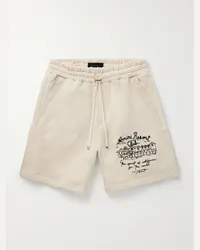 Amiri Shorts in jersey di cotone con logo ricamato Spirit Neutri