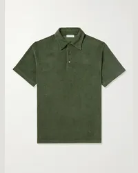 Richard James Polo in spugna di misto cotone Verde