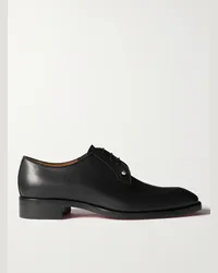 Christian Louboutin Scarpe derby in pelle decorata con finiture in gros-grain Chambeliss Nero