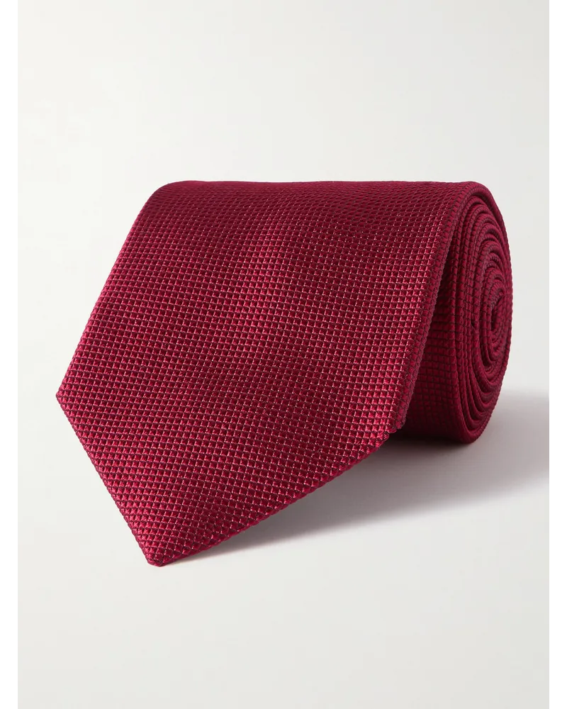 Charvet Cravatta in seta jacquard, 8 cm Rosso
