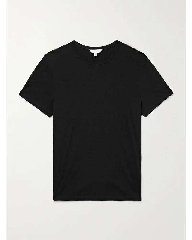 Club Monaco T-shirt in jersey di cotone Luxe Featherweight Nero