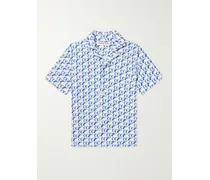 007 Camicia in spugna di cotone stampato con colletto aperto Howell