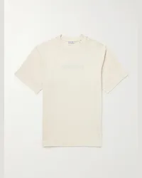 Burberry T-shirt in jersey di cotone con logo applicato Neutri