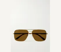 Occhiali da sole in metallo dorato stile aviator