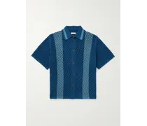 Camicia in cotone crochet a righe Fabbe