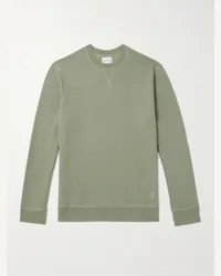 Kingsman Felpa in jersey di misto cotone e cashmere con logo ricamato Verde