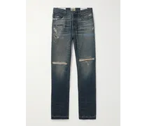 Jeans a gamba dritta effetto invecchiato con schizzi di vernice Starr 5001