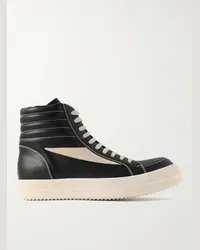 Rick Owens Sneakers alte in pelle con finiture in camoscio Vintage Nero