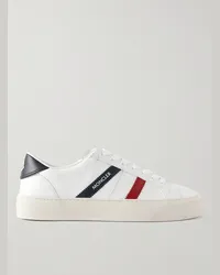 Moncler Sneakers in pelle con righe Monaco M Bianco