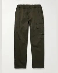 Stone Island Pantaloni cargo a gamba dritta in misto cotone con logo applicato Ghost Verde