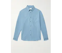 Camicia in velluto a coste di misto cotone e cashmere con collo button-down