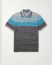 Missoni Polo in cotone piqué space-dye Blu