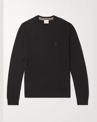 Burberry Pullover in cashmere con logo ricamato Nero