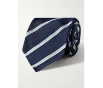Cravatta in twill di seta a righe, 7cm