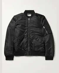 Saint Laurent Bomber slim-fit in tessuto shell Nero