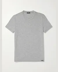 Tom Ford T-shirt slim-fit in misto cotone e modal stretch Grigio