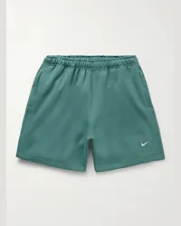 Nike Shorts a gamba dritta in jersey di misto cotone con logo ricamato Solo Swoosh Verde