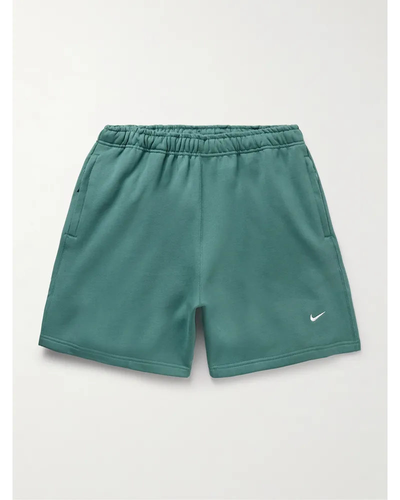 Nike Shorts a gamba dritta in jersey di misto cotone con logo ricamato Solo Swoosh Verde