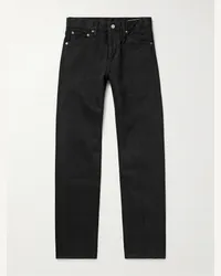 Visvim Jeans slim-fit a gamba dritta in denim cimosato Social Sculpture 19 Nero