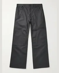 Acne Studios Pantaloni a gamba dritta in tela di cotone tinti a pigmento Palma Grigio